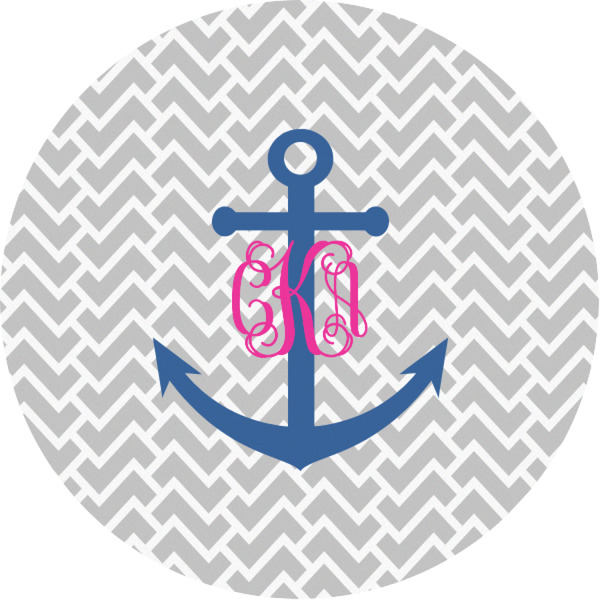 Custom Monogram Anchor Multipurpose Round Labels - 1"