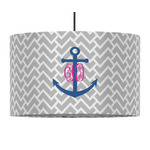 Monogram Anchor 12" Drum Pendant Lamp - Fabric