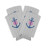 Monogram Anchor Can Cooler (tall 12 oz) - Set of 4