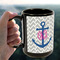 Monogram Anchor 15oz. Black Mug - LIFESTYLE