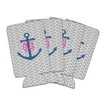 Monogram Anchor Can Cooler (16 oz) - Set of 4