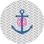 Monogram Anchor Multipurpose Round Labels - 2"