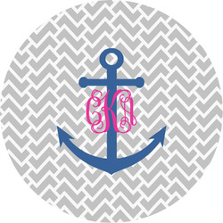 Monogram Anchor Multipurpose Round Labels - 2"