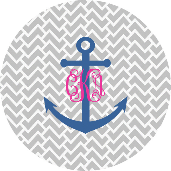 Custom Monogram Anchor Multipurpose Round Labels - 2"