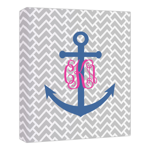 Custom Monogram Anchor Canvas Print - 20x24