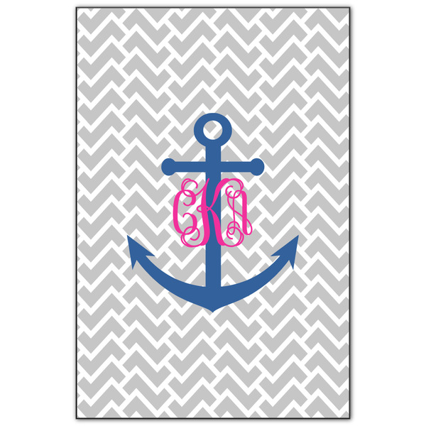 Custom Monogram Anchor Wood Print - 20x30