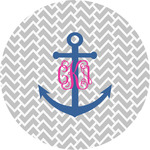 Monogram Anchor Multipurpose Round Labels - 3"