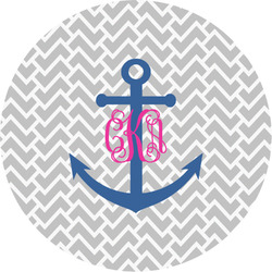 Monogram Anchor Multipurpose Round Labels - 3"