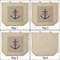 Monogram Anchor 3 Reusable Cotton Grocery Bags - Front & Back View