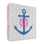 Monogram Anchor 3 Ring Binder - Full Wrap - 2"