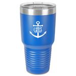 Monogram Anchor 30 oz Stainless Steel Tumbler - Royal Blue - Single-Sided