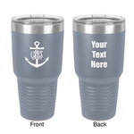 Monogram Anchor 30 oz Stainless Steel Tumbler - Grey - Double-Sided