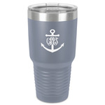 Monogram Anchor 30 oz Stainless Steel Tumbler - Grey - Single-Sided