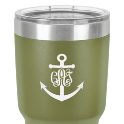 Monogram Anchor 30 oz Stainless Steel Tumbler - Olive - Single-Sided