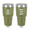 Monogram Anchor 30 oz Stainless Steel Ringneck Tumbler - Olive - Double Sided - Front & Back