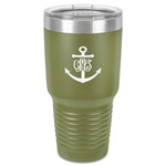 Monogram Anchor 30 oz Stainless Steel Tumbler - Olive - Single-Sided