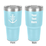 Monogram Anchor 30 oz Stainless Steel Tumbler - Teal - Double-Sided