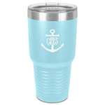 Monogram Anchor 30 oz Stainless Steel Tumbler - Teal - Single-Sided