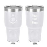 Monogram Anchor 30 oz Stainless Steel Tumbler - White - Double-Sided