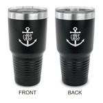 Monogram Anchor 30 oz Stainless Steel Tumbler - Black - Double Sided