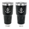 Monogram Anchor 30 oz Stainless Steel Ringneck Tumblers - Black - Double Sided - APPROVAL