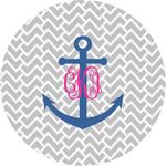 Monogram Anchor Multipurpose Round Labels - 5"