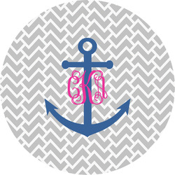 Monogram Anchor Multipurpose Round Labels - 5"