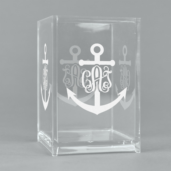 Custom Monogram Anchor Acrylic Pen Holder