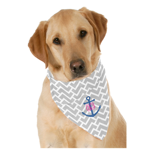 Custom Monogram Anchor Dog Bandana Scarf