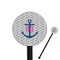 Monogram Anchor Black Plastic 5.5" Stir Stick - Round - Closeup