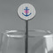 Monogram Anchor Black Plastic 5.5" Stir Stick - Round - Main