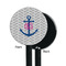 Monogram Anchor Black Plastic 5.5" Stir Stick - Single Sided - Round - Front & Back