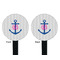 Monogram Anchor Black Plastic 7" Stir Stick - Double Sided - Round - Front & Back