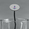 Monogram Anchor Black Plastic 7" Stir Stick - Oval - Main