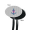 Monogram Anchor Black Plastic 7" Stir Stick - Single Sided - Oval - Front & Back