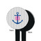 Monogram Anchor Black Plastic 7" Stir Stick - Single Sided - Round - Front & Back