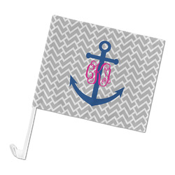 Monogram Anchor Car Flag - Large