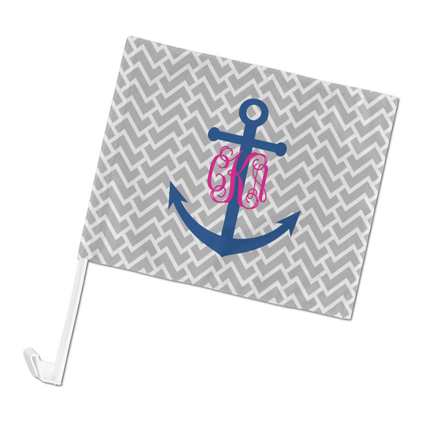 Custom Monogram Anchor Car Flag - Large