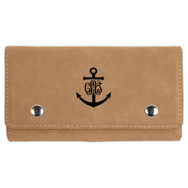 Custom Monogram Anchor Cards & Dice Set - Light Brown