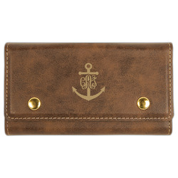 Monogram Anchor Cards & Dice Set - Rustic Brown