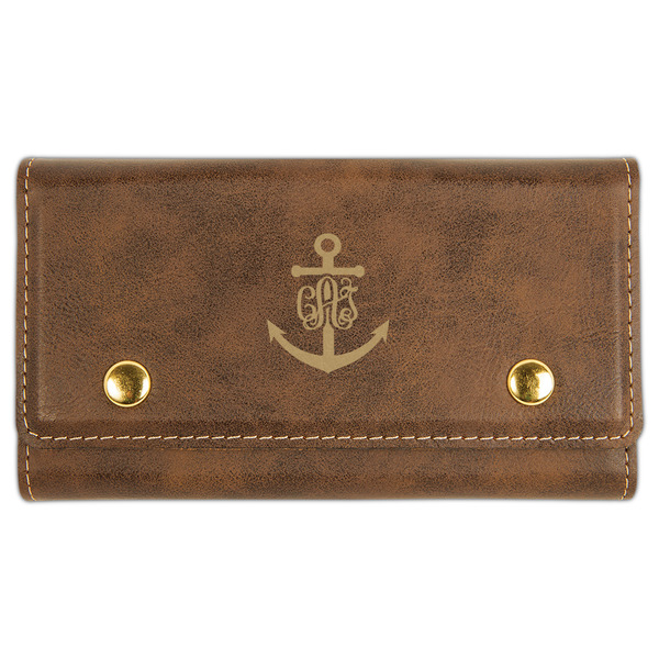 Custom Monogram Anchor Cards & Dice Set - Rustic Brown