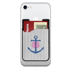 Monogram Anchor 2-in-1 Cell Phone Credit Card Holder & Screen Cleaner (Personalized)