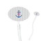 Monogram Anchor Clear Plastic 7" Stir Stick - Oval - Closeup