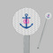 Monogram Anchor Clear Plastic 7" Stir Stick - Round - Closeup