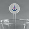 Monogram Anchor Clear Plastic 7" Stir Stick - Round - Main