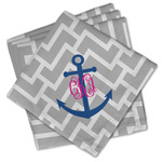 Monogram Anchor Cloth Cocktail Napkins - Set of 4