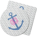 Monogram Anchor Rubber Backed Coaster (Personalized)