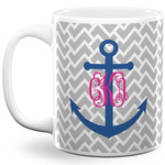 Monogram Anchor 11 Oz Coffee Mug - White