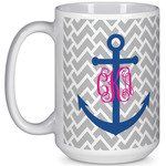 Monogram Anchor 15 Oz Coffee Mug - White