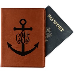 Monogram Anchor Passport Holder - Faux Leather - Double Sided